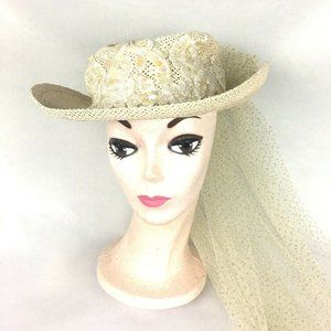 Vintage 80’s Wedding Hat With Veil